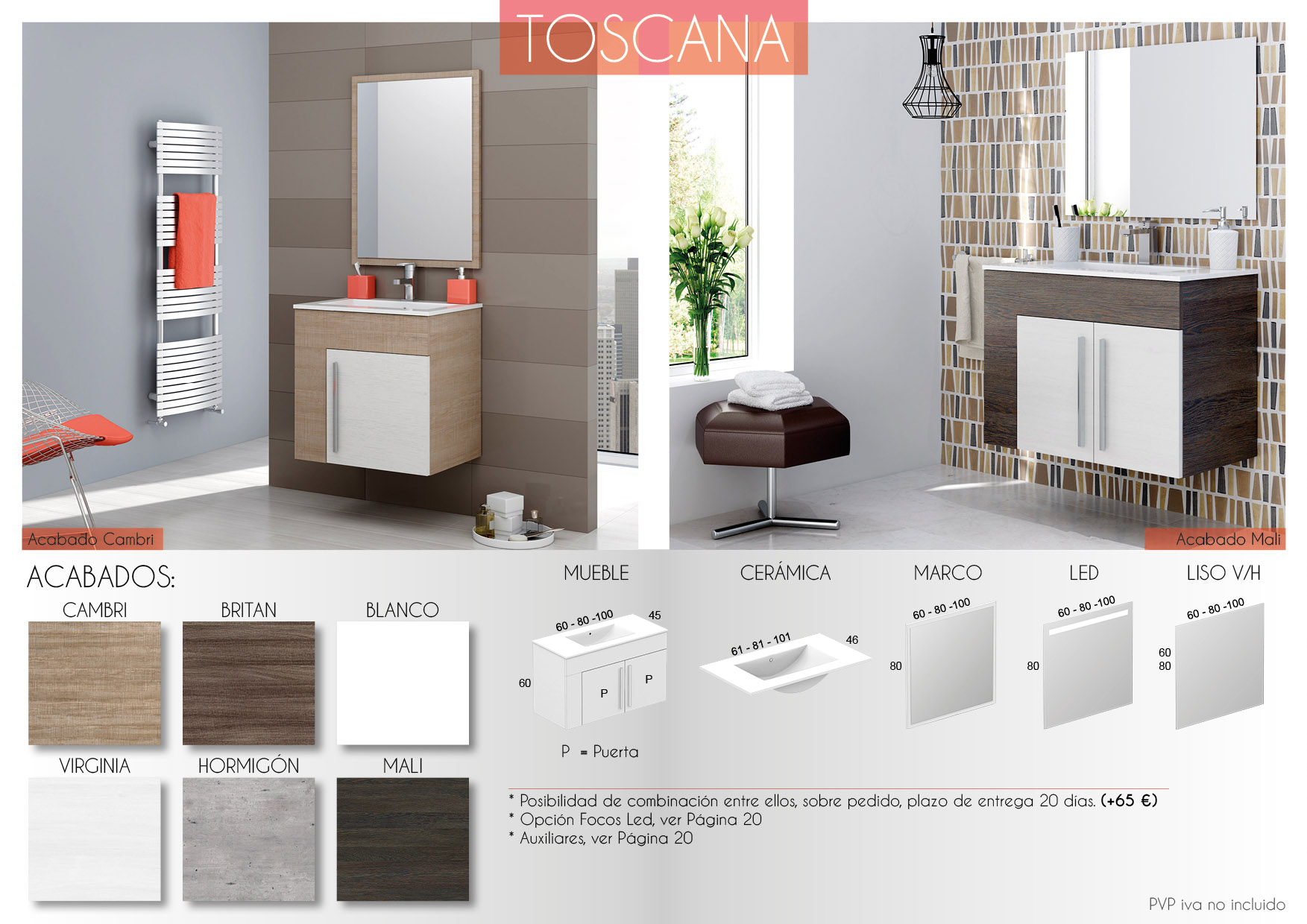 mueble de baño Toscana 80-100